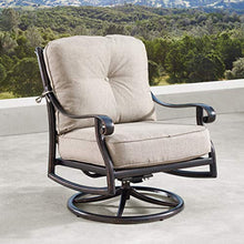 Oakland Living Aluminum 48 in. Rectangular Fire Table Set with Four Deep Swivel Rockers Antique Copper