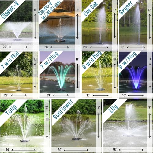 HALF OFF PONDS 3/4 HP Floating Fountain with Color Changing Lights and 100 Foot Cord