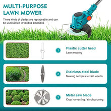 Portable Battery Lawn Mower, 2.0 Ah 850 W max extendable for Weeds with 2 x 24 V Batteries and Quick Charger, for Lawn Mowing, Lawn Care, Drive