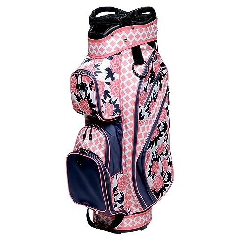 Glove It Ladies Lightweight Golf Cart Bag 6lbs, 15-Way Divider, 9 Pockets - Peonies & Pars