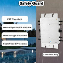 Oiyekntd Solar Grid Tie Micro Inverter Grid Connected Home Photovoltaic Distributed Generation with Generation Equipment Alloy Alloy Ip67 Solar Wind Power Inverters Black-2000W