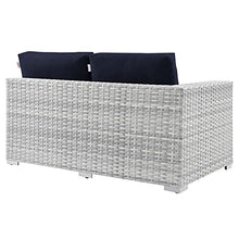 Modway Convene Outdoor Patio Right-Arm Loveseat in Light Gray Navy