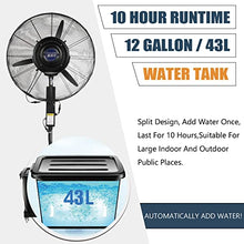 OREKPOT Misting Fan with Oscillation, Adjustable Height, Large Water Tank, and Multiple Power Settings for Outdoor Cooling