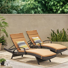 Christopher Knight Home Salem Outdoor Wicker Adjustable Chaise Lounges with Cushions 2-Pc Set Multibrown / Carmel