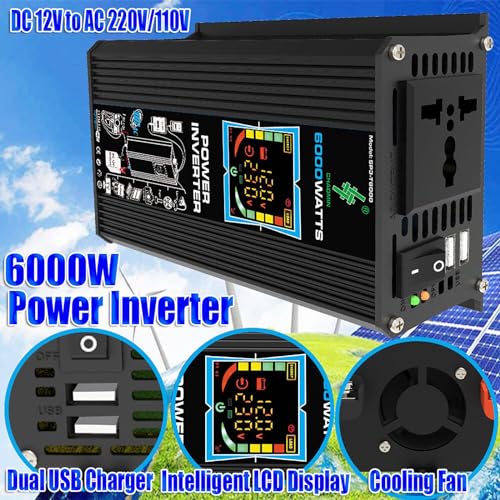 6000W Solar Panel Kit with 75W Waterproof Panel & 50A Controller for Camping, RV, and Off-Grid Power Solutions(Black)