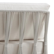 Armen Living Breeze 78 in. Cream Metal Outdoor Sofa with Pearl Cushions