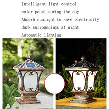 VELLOW Solar Post Lantern Light,Home Decorations Outdoor Column Lamp,LED Waterproof Warm White Exterior Post Lantern,Fence Lawn Solar Stigma Lamps Fixtures,for Garden Deck Patio