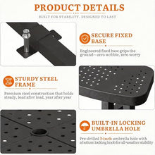 DWVO 38" Round Metal Picnic Table with Umbrella Hole,