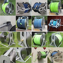 FKTHYO Garden Hose Reel Holders Outside Water Hose Reel Storage Stand Cart Wall-Mounted Stainless Steel Portable Garden Hose Cart for Garden Balcony Terrace