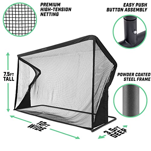 GoSports Elite Golf Practice Net with Steel Frame Black