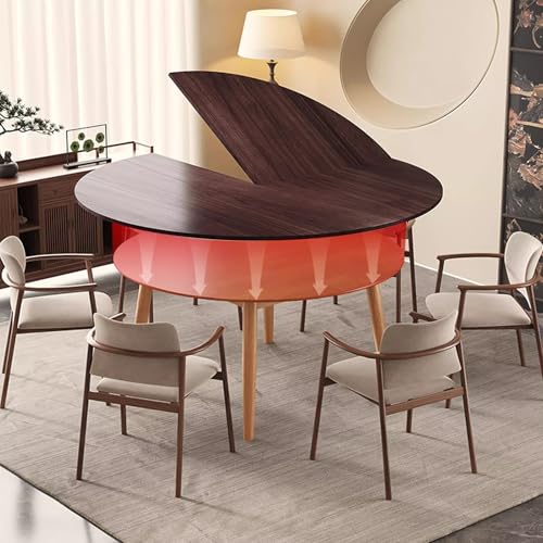 Blazea Extra Large Temporary Folding Wood Table Top, Heavy Duty Round Table Without Legs, Fold-in-Quarter Dining Card Table Top Only, Easy to Store(170 cm (67 inch))