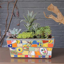 Mexico Mosaic Flower Pot Oversized Ceramics Plant Pot Balcony Terrace Plant Pot Bonsai Planter Vase Outdoor Decoration European Garden Plant Container