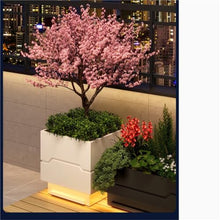 uP9sF2mD Outdoor Planter Box Solar Light Planter Box Flower Trough Growing Container Vegetables Planting Container