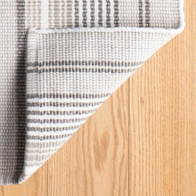 Dash & Albert Gradation Ticking Grey Striped Indoor/Outdoor Rug, 8'6"x11'6"