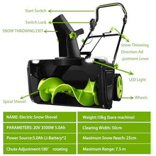 ORIDLECTAL Electric Snow Blower Cordless, 40V System with Fast Charger and 2 x 5.0Ah Batteries, 20 Inch Brushless Snow Blower with Adjustable Chute for Efficient Driveways and Sidewalks Clearing