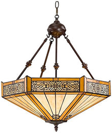 Stratford 20 3/4" Wide Mission Art Glass 3-Light Pendant Light Fixture