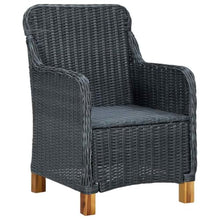Molumvel 9 Piece Patio Dining Set, Outdoor Garden Furniture Table and 8 Chairs with Cushions, Dark Gray Poly Rattan