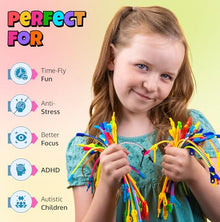 UpBrands Bulk Fidget Toys Zipper Bracelets 7.5 Inches Neon Colors