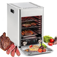 RoyceBee Commercial Portable Indoor Broiler, 1700W Electric Steak Grill, 1472 Degree Stainless Steel Tabletop Quick Cooking Steak Grill for Meat, Seafood, Veggies