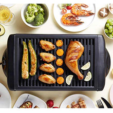 OISNGWNG Electric Indoor Grill & Searing with BBQ Barbecue Oven Roasting Pan Temperature Control for Indoor/Outdoor Camp, 1200W、black