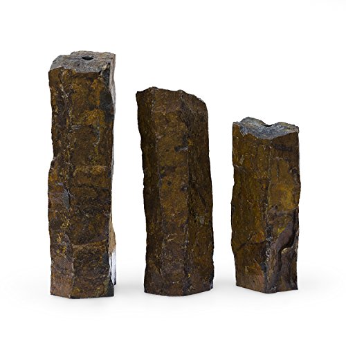 Aquascape Mongolian Basalt Stone Fountain Columns Set of 3 Natural