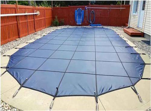 KGBNYSS Swimming Pool Cover Round Pool Safety Protective Cover, 10m 9m 8m 7m 6m 5m 4m 3m Blue Mesh Winter In-ground Pool Protector Cover(Size:10m/33ft)