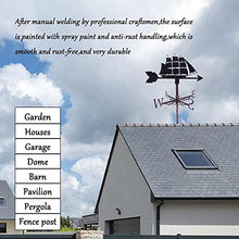 Metal Sailboat Weathervane Outdoor Measuring Tool Iron Weather Vane Garden Weathercock Stainless Steel Wind Direction Indicator Durable Wind Vane Garden Courtyard Decoration Sailboat (Sailboat)