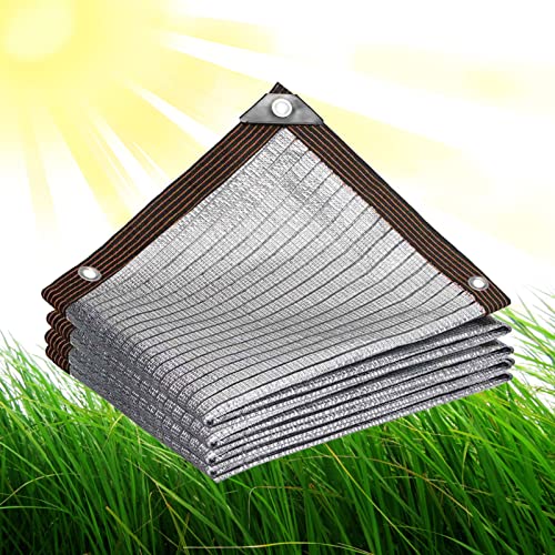 32.8x39.4ft Shade Cloth for Plants with Grommets 90% Sunblock Mesh Tarp, Greenhouse Heat Protection Aluminum Foil Shade Net for Garden Plants Patio Lawn Flowers Chicken Coop Car Outdoor