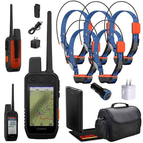 Garmin Alpha 300i Handheld Dog Tracker & Training System Bundle with 5X T20 Collars Black