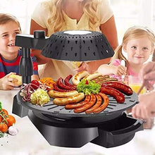 NEWCES Safety Certification Multifunctional Electric BBQ Grill Barbecue Grill 5-Level Firepower Adjustment Automatic Rotation Infrared Smokeless Table Barbeque Grill Red