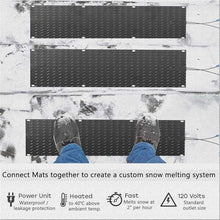 ZRUTIMI Outdoor Driveway Snow-Melting mat with Power Cord can melt 2 inches of ice and Snow per Hour(60x160cm/23.6x63in)