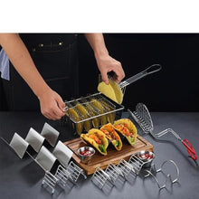 Frying basket Fryer Basket Stainless Steel Tortilla for, Holds 8 Shells, U-shaped, Flat Base(Small)