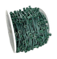 KFG Creative Solutions 1000 feet C9 Christmas Spool Green Wire with Socket – 12 inch Spacing, Intermediate Base (C9/E17), Spt-1, Stringer Bulk Reel