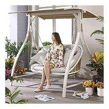 CUTPOIY Outdoor Patio Furniture Swing Glider with Stand, Outdoor Swing Chairs with Cushions and Pillow, Princess Swing Bed Garden Swing Outdoor Swing Chair Bench, Porch Swing