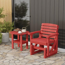Wildridge Classic Single Glider, Cardinal Red - Outdoor Weather Resistant Recycled HDPE Glider for Porch, Patio, Deck