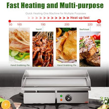 Commercial Countertop Griddle, Stainless Steel Griddle Hot Plate Electric BBQ Grill, Burger Bacon Kitchen Restaurant Teppanyaki