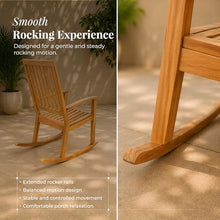 POVL Outdoor Calera Indonesian Teak Rocking Chair – Weather Resistant, Solid, High Back Porch Rocker Teak Outdoor Chairs - for Patio, Fire Pit, Deck, Backyard and Balcony
