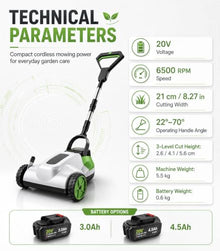 Kindevieft Compact Electric Lawn Mower 1x4.5AH