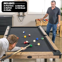 GoSports Portable 8ft Pool Table No Assembly Required Oak Black