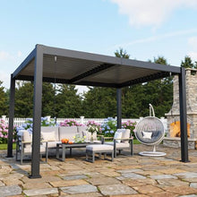10'x12' Pergola with Adjustable Louvered Roof and Aluminum Frame
