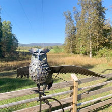 Esschert Staked Metal Giant Flying Owl Rocker, 84" H