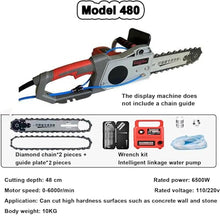 13In/18In Electric Concrete Chainsaw, 5800W/6500W Handheld Chainsaw Wall Cutter, Diamond Chain Saw for Concrete, Water Fed Concretes Cutter, Dust Free Concretes Chainsaws