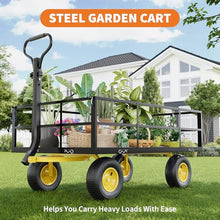 Litake Steel Garden Cart Wagon,1400LBS Capacity,with Removable Mesh Sides