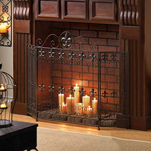 EliteBloom Fireplace Guard Screen, Wrought Iron Fire Safety Partition, American Black Decorative Spark Cover for Living Room, Embedded Mantelpiece Heating Guardrail,