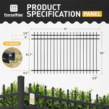Fencer Wire 76FT Heavy Duty Pinnacle Fence Barrier Kit, Anti-Rust Metal Steel Fence with 5FT Height X 8FT Width Panels, with Decorative Gate, Posts, Connectors, Outdoor Fencing for Yard