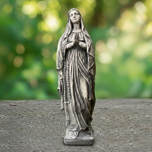 OLOMA Virgin Mary Garden Statue Concrete Outdoor Sculpture Religious Yard Ornament Catholic Decor Lawn Patio Landscape Decoration Spiritual Gift Sacred Art Figure