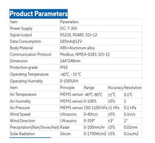 Mechanivis Weather Station THPPRW-02, DC 7-30V RS232, DC 7-30V RS485, Compact Weather Station(DC7-30V RS485)