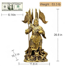FENGSHUI-CAISHEN Guan Yu Statue Brass 27 Inch