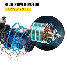 1H-P Pool Pump Swimming Pool Pump 15000 L/h 750W In/Above Ground Pool Pump for Clean Swimming Pool Water Durability, Efficience