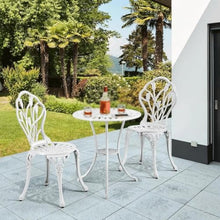 DUYHBAWRS 3 Piece Garden Furniture Set Outdoor Patio Bistro Set Rust-Resistant Garden Table and Chairs